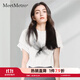 MeetMetro瑪依爾女裝印花T恤女2025夏季休閑寬松百搭圓領(lǐng)短袖上衣 白色 S