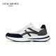 未畢（VICKI BROWN）【VB男鞋】法國品牌男士休閑鞋時(shí)尚印花百搭鞋潮流拼接皮鞋子 白藍 40