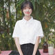 薏星新款夏季JK制服短袖襯衫女學(xué)生學(xué)院風(fēng)軟妹polo上衣班服襯衣女時(shí)尚 白色明扣無(wú)口袋 3XL建議體重120-130