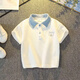 金布?。↗INBUDING）2022年夏季男童短袖T恤適合2-12歲男寶寶穿的polo衫小男孩夏裝洋 9081#  白色TIME 100 適合身高(90-100)