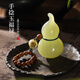 小米星玉石葫蘆手把件福祿擺件隨身文玩創(chuàng)意桌面裝飾送男友把玩禮物 青玉葫蘆手把件+禮盒裝