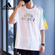 阿迪達斯（adidas）情侶款運動(dòng)短袖男圓領(lǐng)圖案印花透氣休閑T恤 H65032 A/XL碼