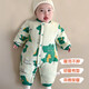 wua·wua嬰兒連體衣秋季保暖加厚秋冬季套裝新生兒夾棉男女寶寶冬裝棉衣 片印仔仔（150g厚棉） 66cm （建議3-6月 10-15斤）