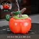 康樂品變色茶寵擺件精品可養(yǎng)創(chuàng)意個性可愛茶玩茶盤茶道茶具茶玩擺件 變色茶寵-柿柿如意【紅色】