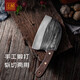 王記（WANGJI） 金門家用切菜刀圓頭殺魚刀手工鍛打錘紋廚刀斬雞鴨魚前切后斬 精匠D16
