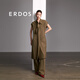 ERDOS 春夏廓形襯衫裙時尚休閑寬松百搭絲棉混紡商務(wù)通勤女連衣裙 軍綠 XL 170/92A