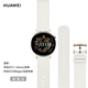 華為手表表帶適用于Watch GT3丨GT3Pro真表帶女款42mm雅致版時尚商務GT2 Fit2通用 簡裝女款真皮表帶-金扣-凝霜白(20mm口徑)