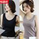 恒源祥吊帶背心女無(wú)袖內搭保暖內襯純棉運動(dòng)女士可外穿短款西裝小打底衫 黑色+咖啡 L (165)【體重90-110斤】