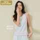 小護士女士背心無(wú)袖螺紋棉舒適圓領(lǐng)純色吊帶上衣 灰綠 XL (175)