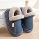 糖果澀冬季親子款防水棉拖鞋男女童踩屎感軟底防滑室內家居保暖包跟棉鞋 三角棉鞋-藏青 36 -37適合35-36碼