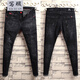 寫(xiě)璇 秋冬款牛仔褲男士冬季休閑男褲子冬韓版潮流修身小腳冬天 911#黑色 33