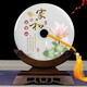 吉祥源 天然玉石平安扣擺件新中式喬遷開(kāi)業(yè)新家禮品客廳玄關(guān)酒柜裝飾品實(shí)木底座辦公室裝飾退休紀念開(kāi)業(yè)禮品 家和萬(wàn)事興+紫檀木實(shí)木底座+玉石鑒定證書(shū) 小號長(cháng)寬高20*7.5*26.5CM重約2.8斤