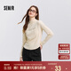 森馬（Semir）長袖t恤女半高領字母修身軟糯上衣春刺繡套頭衫107124101002