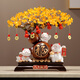 歐梵普（oufanpu）發(fā)財樹招財貓擺件客廳玄關(guān)前臺裝飾品送朋友店鋪公司開業(yè)喬遷禮物 招財貓擺件-八方來財【棕色】 【新中式擺件-招財進(jìn)寶】