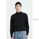 a.b.x秋冬季半高領(lǐng)毛衣男寬松韓版潮流毛衫男士加厚白色打底中領(lǐng)針織衫 黑色加絨 S