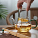 宣室堂 耐熱加厚玻璃家用功夫茶具套裝 家用不銹鋼過(guò)濾茶漏分茶器 茶壺花茶杯茶盤(pán)公道杯帶茶 漏整套茶具 清怡壺三件套450ml(壺內膽蓋子)