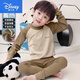 迪士尼（Disney）兒童保暖內衣套裝德絨男童秋衣秋褲加厚寶寶線(xiàn)衣線(xiàn)褲秋冬睡衣 P29咖色 套裝 140