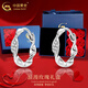 中國(guó)黃金（CHINA GOLD）麻花莫比烏斯足銀耳扣女款輕奢小眾耳圈養(yǎng)耳洞耳釘情人節(jié)生日禮物 麻花莫比烏斯耳扣+玫瑰禮盒