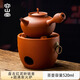 容山堂紅泥小火爐炭爐野外煮茶爐炭爐煮茶壺戶外爐具炭火爐果木炭碳爐 盤古紅泥砂銚壺+圓滿炭火爐