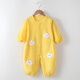 繽麗貓寶寶爬爬服秋冬款一體式連體罩衣哈衣爬行男童女童外穿防臟外套 連體罩衣-小白熊黃色 90cm
