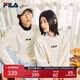 FILA 斐樂女裝衛(wèi)衣男女同款套頭衛(wèi)衣秋冬情侶款休閑加絨保暖長袖上衣 奶鹽白-IV XL 180/100A/XL