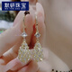 默研（MOYAN）日韓鑲水鉆鏤空水滴耳環(huán)女小眾設(shè)計(jì)感時(shí)尚耳扣耳墜氣質(zhì)優(yōu)雅輕奢耳 金色立體水滴耳扣 A01-102