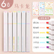 得力（deli） 馬卡龍彩色熒光筆莫蘭迪淡色系標(biāo)記筆劃重點(diǎn)大容量手帳筆彩筆做筆記可用多色熒光記號(hào)筆 方桿6支-馬卡龍色系