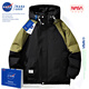 NASA GOOD官方男裝冬季保暖男士衣服羽絨服男潮流男款大碼外套男女羽絨服 黑色 XL （建議140-160斤）