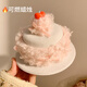 樂囍叢生日帽蠟燭可燃牛仔味奶油小蛋糕櫻桃發(fā)夾創(chuàng)意生日拍照道具 粉白色櫻桃生日帽發(fā)夾【可燃】 1個