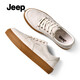 Jeep吉普休閑鞋男鞋春季新款英倫戶(hù)外運動(dòng)男士板鞋潮流百搭鞋子男 米色【標準皮鞋碼】 41