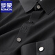 羅蒙（ROMON）易打理四面彈冰絲長袖襯衫男士春秋款商務(wù)中青年無痕免燙襯衣男寸 C6018黑色【繡花款】 XL