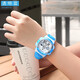 正港兒童手表看時(shí)間小學(xué)生手表6-12歲防水運動(dòng)電子表數字男童男孩禮物 305透藍【迷你夜光 深度防水】