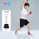 特步（XTEP）兒童童裝夏季速干套裝冰絲干爽短袖針織套裝 珍珠白 150cm
