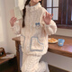 貓人（MiiOW）珊瑚絨睡衣女秋冬加絨加厚女士家居服法蘭絨可外穿長(cháng)袖居家服卡通 3619【加厚保暖珊瑚絨】 M 【推薦體重80-100斤】