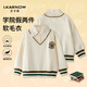 小豬彼特女童連衣裙冬裝兒童秋冬學(xué)院風(fēng)衛(wèi)衣兩件套2024新款百褶半身裙大童 4948米白（春秋款） 120cm