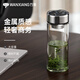 萬象（WANXIANG）加厚單層玻璃杯男士大容量便攜式車載帶濾網(wǎng)茶杯高檔商務(wù)辦公水杯 U928適中款-云紋黑470ml