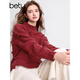 百圖betu女裝冬季新款毛衣半高領(lǐng)流蘇設計圣誕氛圍毛衣女2412T08 紅色 L