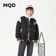 MQD童裝男大童冬季學(xué)院風(fēng)棒球領(lǐng)羽絨服 黑色 170