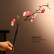 川燁小格調單枝桃花仿真花日式室內餐桌花藝裝飾插花假花客廳擺設干花 玫紅/枝