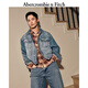 ABERCROMBIE & FITCH男裝24春秋款巴恩風(fēng)美式復(fù)古翻領(lǐng)牛仔夾克外套KI132-4166 藍色水洗 S (175/92A)