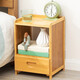 木馬人現代簡(jiǎn)約床頭柜簡(jiǎn)易臥室多層小柜子床邊柜家用多功能儲物柜可置物 【單抽屜】A款-原色（健康楠竹）