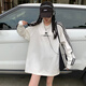 沐霓美式圓領衛(wèi)衣女士 春秋季潮流運動中長款白色學生長袖t恤無帽上衣 休閑衛(wèi)衣男女款【白色95-130斤】