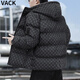 VACK秋冬季外套男棉服潮流棉襖冬裝加厚面包服男士冬季衣服外套棉衣男 99999黑色 XL (推薦體重115-135斤)