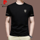 皮爾卡丹（pierre cardin）純棉短袖t恤男夏季新款體恤圓領(lǐng)高端絲光棉冰絲男裝打底衫半袖 8601黑色 L 170