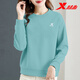 特步（XTEP）衛衣女2026秋冬大碼寬松圓領(lǐng)套頭衫針織上衣運動(dòng)休閑長(cháng)袖 【春秋薄款】瓷松綠 XL/175 現貨速發(fā)