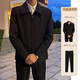 gxmy干部領(lǐng)導行政夾克外套男士休閑套裝年輕體制內穿搭墊肩衣服兩件套 黑夾克+黑西褲【兩件套】 L