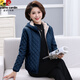 皮爾卡丹（pierre cardin）中年媽m秋冬夾棉外套時(shí)尚輕薄棉衣新款洋氣中年女裝加絨小棉襖潮 藏青色 2XL 建議120-130斤