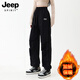 JEEP沖鋒褲女2024新款秋冬季戶(hù)外防風(fēng)防水速干傘兵登山褲休閑長(cháng)褲女 女款-黑色加絨 M