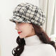 KAROND新品貝雷帽女夏季薄款八角帽時(shí)尚格子女士八角帽子女網(wǎng)紅春秋冬貝雷帽中老年304050 白色粗格八角帽54-59cm可調節