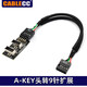 CableCC 雙口USB3.2前置19PIN 9針轉3.1 TYPE-E9Pin轉雙USB 2.0 適用機箱副屏USB端子線(xiàn)Mini Micro 5P 線(xiàn) 9P一分二對USB3.1（17cm） 默認